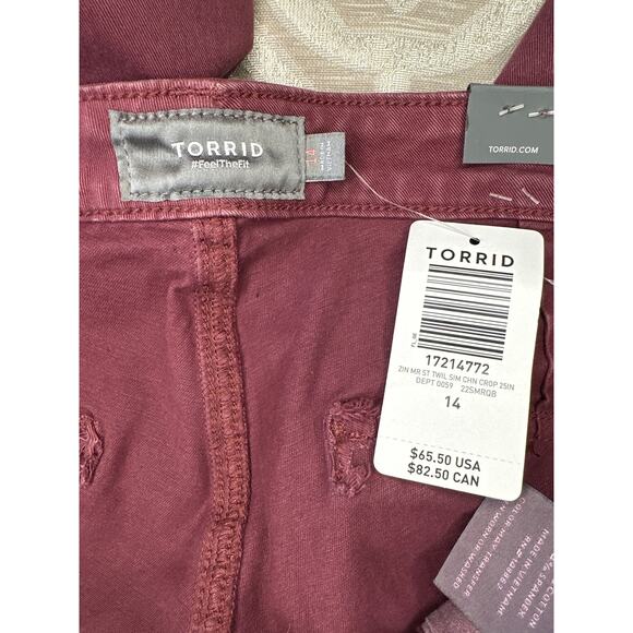 Torrid Women's Straight Leg Pants in Burgundy - Picture 7 of 8